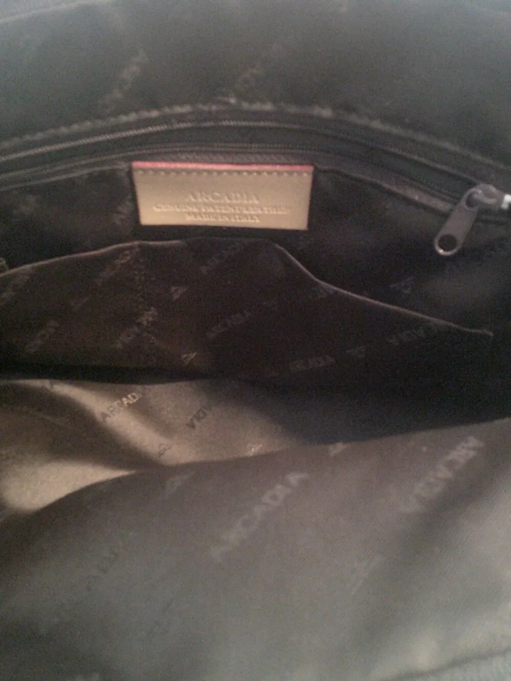ARCADIA Italian Designer Burgundy Luxury Patent Leather Top Handle Purse